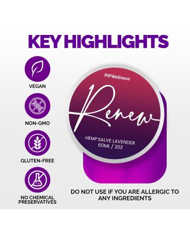 PIPWellness Natural Hemp Extract Salve | Hemp Organic Shea Butter & Soothing Botanicals | Moisturizes Heals Dry Skin Relieves Pain & Discomfort - Buy Online on GoSupps.com
