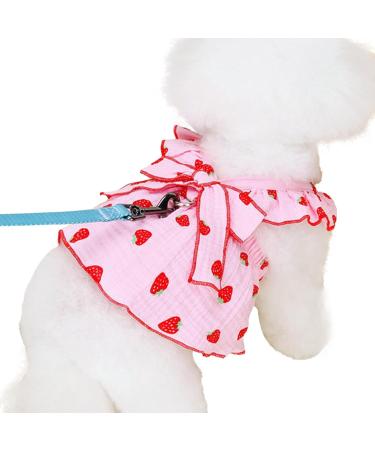 Shenrongtong Sweet Dog Dresses for Small Dogs | Cute Strawberry Print Puppy & Cat Clothing | Perfect for Girls - Buy Online on GoSupps.com