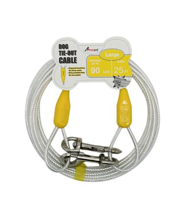 Petest Reflective Traction Rope for Large Dogs up to 90lbs 25ft 90lbs25ft Yellow and Silver