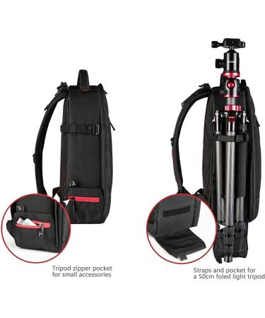 Beschoi Waterproof Camera Backpack with Laptop Compartment - Black (L) 17.3 x 11 x 5.5 - Buy Online on GoSupps.com