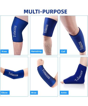 Tolaccea Hot Cold Therapy Ice Pack Sleeve - Reusable Gel Pack for Knee, Calf, Elbow - Medium Size, Blue - Buy Online on GoSupps.com
