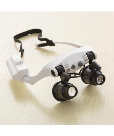 Magnifying Glasses Jewelry Loupe Eyewear Miniature Magnifying Glass Loop 15x 20x 25x Magnifier Headset Hands Free Magnifying Glasses with Light for Close Work Hands Free for Crafts Small Gift - Buy Online on GoSupps.com