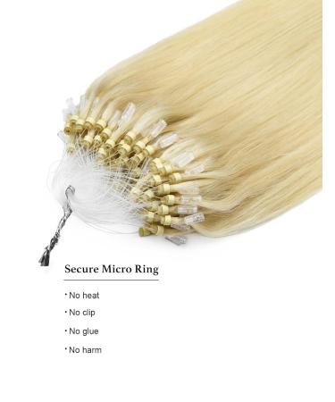 Parxitn Microring Extensions - 50g Real Human Hair 50 Pieces 50cm Warm Platinum Blonde (#60) - Micro Loop Hair Extensions for Seamless Volume - Buy Online on GoSupps.com