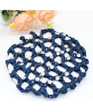 Cotton Hair Bun Cover Crochet Snoods Hairnet for Ballet Dance Skating for Girls Navy - Buy Online on GoSupps.com