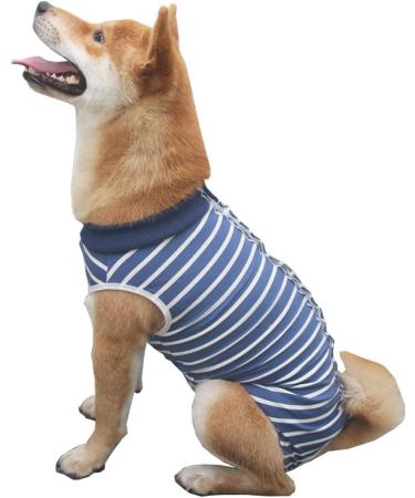 Tineer Dog Recovery Suit XXXL Blue Stripe | Abdominal Wound Protector for Pets | Post-Surgery Wear for Cats & Dogs - Buy Online on GoSupps.com