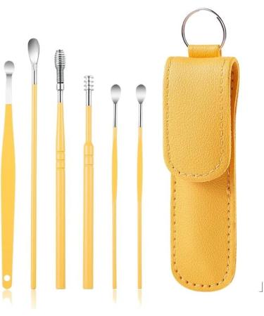 Stainless Steel Ear Cleaning Set - Portable 6-Piece Spiral Earpick Tool | Spring Design for Effective Ear Cleaning - Buy Online on GoSupps.com