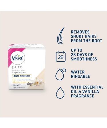 Veet Essential Oils & Floral Vanilla Microwave Waxing Kit 250ml - Pack of 1 - Buy Online on GoSupps.com