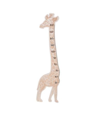 Wooden giraffe vertical meter CM Medium beige