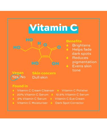 Revolution Skincare 12.5% Vitamin C Radiance Serum 30ml - Vegan & Cruelty Free | Brightens Skin & Provides Protection - Buy Online on GoSupps.com