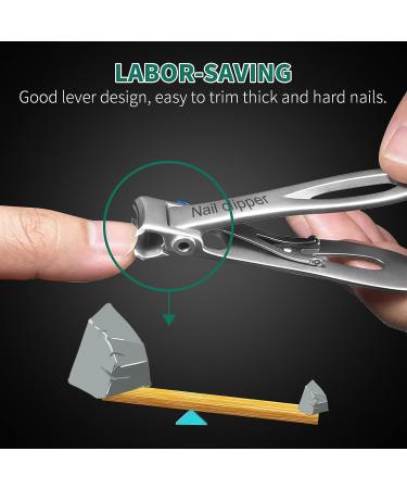 SZHLUX Ultra Wide Jaw Toenail Clippers for Thick Nails - Silver Cutter for Ingrown Nails - Manicure Pedicure Tool for Men & Women - Buy Online on GoSupps.com