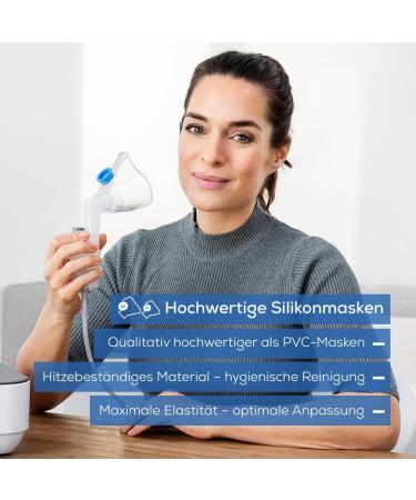 Beurer IH 28 Pro Inhalator - High-Performance Compressor for Adults & Kids | Silicone Masks & Nasal Shower Included - Buy Online on GoSupps.com