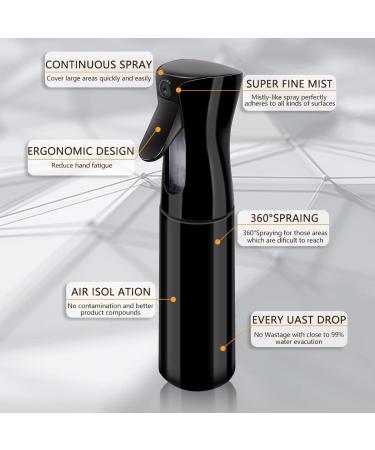 Tengyif 2-Piece Refillable Hair Spray Bottle Set - Permanent Lever Pressure Sprayer (300ml Black & White) - Ideal for Hair Water & Styling - Buy Online on GoSupps.com