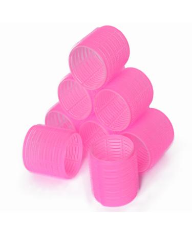 8x MIDHILL PINK Large Self Grip Hair Rollers Set 55mm Self Holding Rollers Salon Hairdressing Curlers DIY Curling Tool Hair Curlers Rollers Tools for Women Men