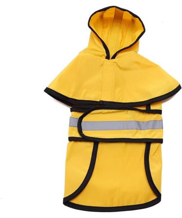 Smalllee Lucky Store Waterproof Dog Rain Jacket with Hood - Adjustable Reflective Raincoat for Small Medium Large & 3XL Dogs - Yellow - Buy Online on GoSupps.com