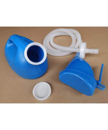 2000ml Portable Urinal for Men and Women - Spill Proof Pee Bottle for Elderly, Incontinence, Camping, Travel - Blue - Buy Online on GoSupps.com