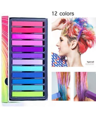 12 Color Hair Chalk Set for Kids - Temporary Washable Hair Dye for Parties & Cosplay - Non-Stick & Vibrant Colors - Great for Halloween & Christmas - Buy Online on GoSupps.com