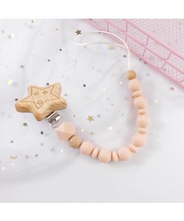 Buy 6-Piece Baby Pacifier Clip Set | Metal & Wood Safe Nuckel Clips for Teething Girls | Stylish Pacifier Chain Accessories - Buy Online on GoSupps.com