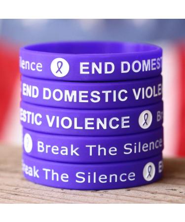 5 End Domestic Violence Wristband Bracelets - Raise Awareness & Show Support - International Shipping Available - Buy Online on GoSupps.com