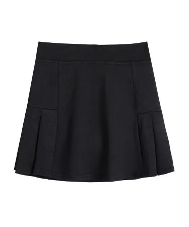 Arshiner Girl's Sport Skirts with Shorts Athletic Pleated Skort Colorful Performance Skorts Black 10-11 Years