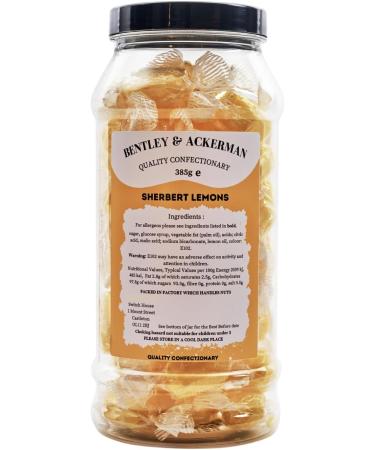 Sherbet Lemons - (440g) Original Sherbet-Filled Lemon Boiled Sweets in a Gift Jar By Bentley & Ackerman's Sweet Shop. (Vegetarian) - Buy Online on GoSupps.com