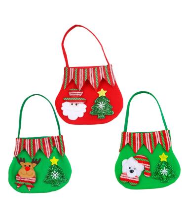 KOMBIUDA Santa Pants Treat Bags 3pcs Christmas Bag Candy Bags Goodie Bag Christmas Candy Bag Cloth Bags Holiday Bag