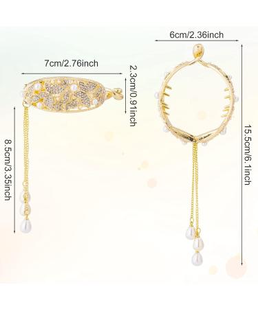 HINZIC Rhinestone Pearl Hair Claw Clip - Vintage Butterfly Bling Crystal for Bride Wedding Party - Buy Online on GoSupps.com