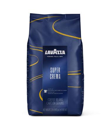 Lavazza Super Crema Whole Bean Coffee Blend, Medium Espresso Roast, Pack of 2 Espresso 2.2 Pound (Pack of 2)
