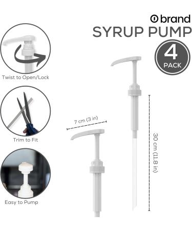 Coffee Syrup Pump 4 Pack (White) Fits All Major Brands Compatible with Torani Matteo's DaVinci Jordans Skinny Syrups Bottles 750ml Pumps Flavored Coffee Syrup Dispenser - Buy Online on GoSupps.com