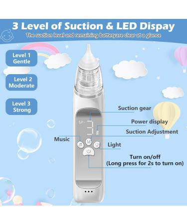 Victop Electric Baby Nasal Aspirator with 3 Suction Levels and Silicone Tips - Baby Nose Cleaner for Newborns and Toddlers with Music and Light - Buy Online on GoSupps.com