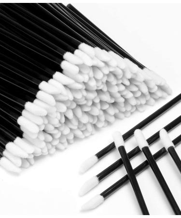 Lip brush disposable 300 pack lipstick brush - Weddhuis disposable brush microbrush chopsticks eyelash applicator Micro Brush care set for Halloween Christmas black
