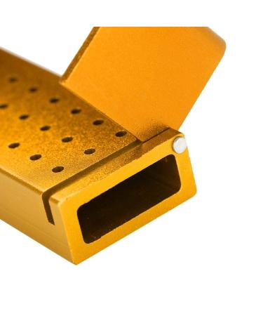 Buy Dental Autoclavable Box - 30 Hole Disinfection Holder for Dental Drill Tools - Aluminum Golden | International Shipping - Buy Online on GoSupps.com