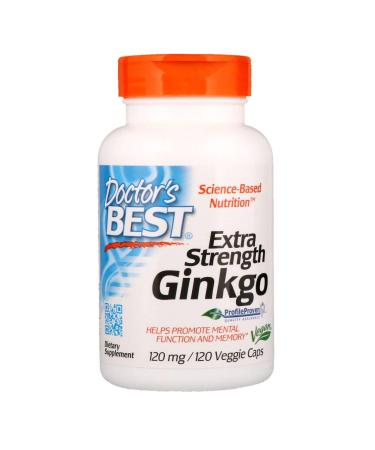 Doctor's BEST (Pack of 2 Extra Strength Ginkgo 120 mg 120 Veggie Caps