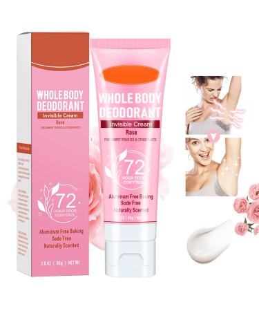 Whole Body Deodorant for Women 72 Hour Odor Control Women's Deodorant Invisible Cream Body Deodorant Deodorant for Men & Women All Day Odor Protection Aluminum Free 3.0 Oz (Rose) - Buy Online on GoSupps.com