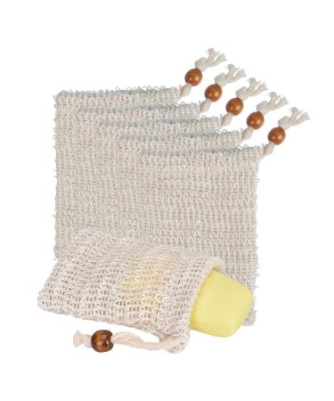 BUYGOO 20 Pack Soap Exfoliating Bag, Natural Soap Saver Hand Made Sisal Mesh Soap Bag Bar Soap Bag with Drawstring for Bath & Shower Use