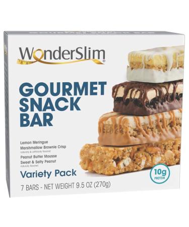 WonderSlim Gourmet Protein Bar, Variety Pack - 10g Protein, 150-160 Calories, 0g Trans Fat (7ct) Variety Pack 7 Count (Pack of 1)