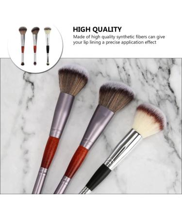 Hemoton 3pcs Double-ended Makeup Brush Blush Brush Cosmetic Supplies Makeup Blush Make up Kit Wooden Handle - Buy Online on GoSupps.com