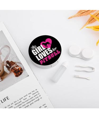 Girl Loves Pitbull Contact Lens Case with Mirror - Ideal Storage Box for Pet Lovers - Buy Online on GoSupps.com