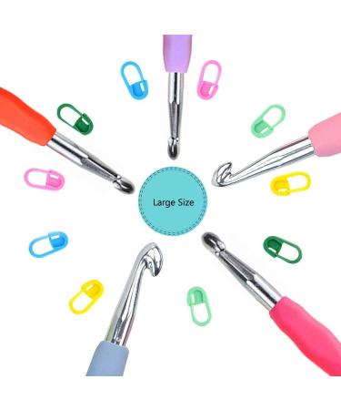 5-Piece Crochet Hooks Set with Ergonomic Grip Handles in Sizes 6.5mm, 7.0mm, 8.0mm, 9.0mm, 10.0mm - Aluminum Hooks Size K, L, M, N/P with Case - Buy Online on GoSupps.com