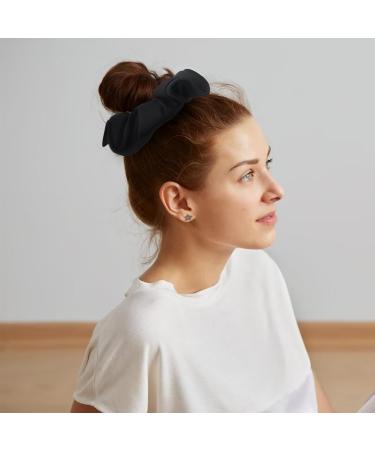 LuckyOpt Hair Scrunchies 2Pc Satin Silk Hair Ties No Dents Silky Hair Scrunchies for Women to Reduce Scalp Pulling & Hair Entangling Ponytail Holder Curly Thick Fine Hair (Beige+Black) - Buy Online on GoSupps.com