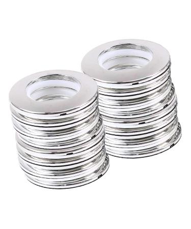 AchNau Curtain Grommets 1-9/16" Inner Dia Silver Plastic Pack of 16