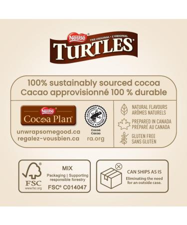 NEW TURTLES Giftbox Caramel & Crunchy Pecans Draped In Rich Chocolate Prepared In Canada Gluten-Free Christmas Holiday Gift Stocking Stuffers XL Size 600 g - Buy Online on GoSupps.com
