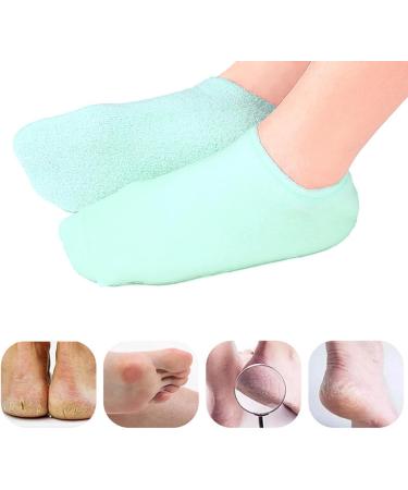 Verdant Touch Moisturizing Gel Foot Socks Reusable Nourishing Gel Socks for Remove Dry Cracked Skin Green - Buy Online on GoSupps.com