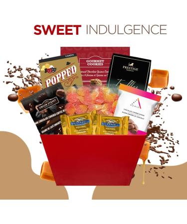 Small Red Gourmet Gift Basket for Holiday Gourmet Treats Sweets and Candy Goodies - Buy Online on GoSupps.com