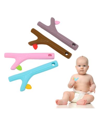 Silicone Baby Bite Ring Toys - Food-Grade Chewy Teething Straws for Toddlers | 4 Flexible Pieces for Massage & Comfort - Buy Online on GoSupps.com