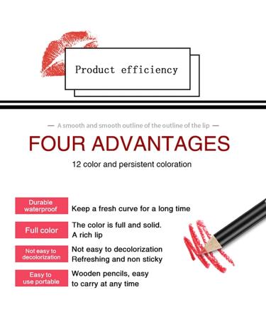 Buy 12 Colors Waterproof Lipliner Set - Long-lasting Matte Lipstick Contour Sticks | International Shipping Available - Buy Online on GoSupps.com