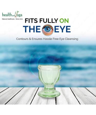 HealthAndYoga ChillEyes Eye Wash Cup - Eco-Friendly Transparent Glass for Safe Eye Rinse & Cleansing (Green - Single - Buy Online on GoSupps.com