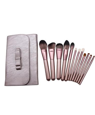 12 Small Grape Makeup Brush Set Powder Eye Shadow Brush Full Set of Beauty Tools As shown white-Fruit peach5