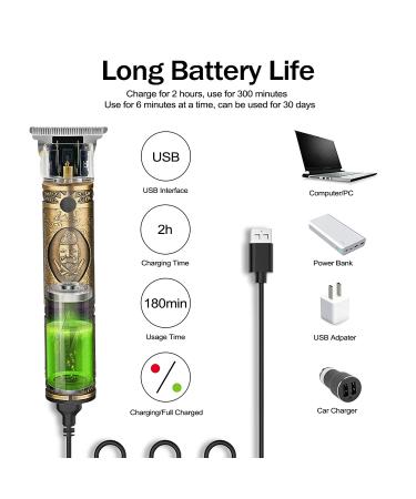Professional Cordless Hair Clippers for Men - Rechargeable Barber Trimmer with Guide Combs (Gold) - Buy Online on GoSupps.com