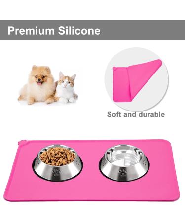 Moacc Silicone Feed Mats for Dogs & Cats - Slipproof Waterproof Pink 47x30cm | Perfect Feeding Base Pad - Buy Online on GoSupps.com