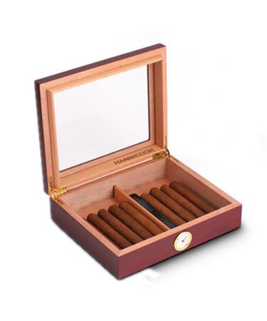 Cigar Storage Box Cubes Cigar Humidor Humidifier Portable Humidor Humidifier with Men's Gift Cigar Storage Box Convenient Storage Cigar Box Red 25.9*22.1*6.6Cm